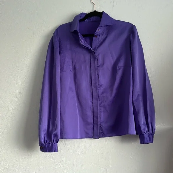 Purple pattern button down shirt - Picture 1 of 4